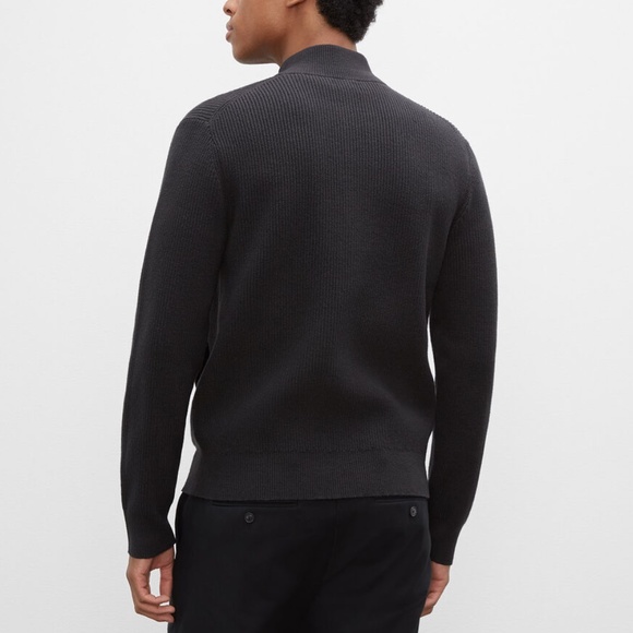 Ribbed Full Zip Jacket - New With Tags - NEVER WORN - Black - Picture 2 of 5